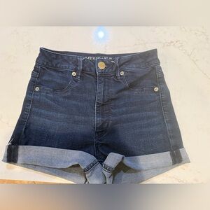 American Eagle Outfitters Dark Blue Super Stretch Jean Shorts Size 4